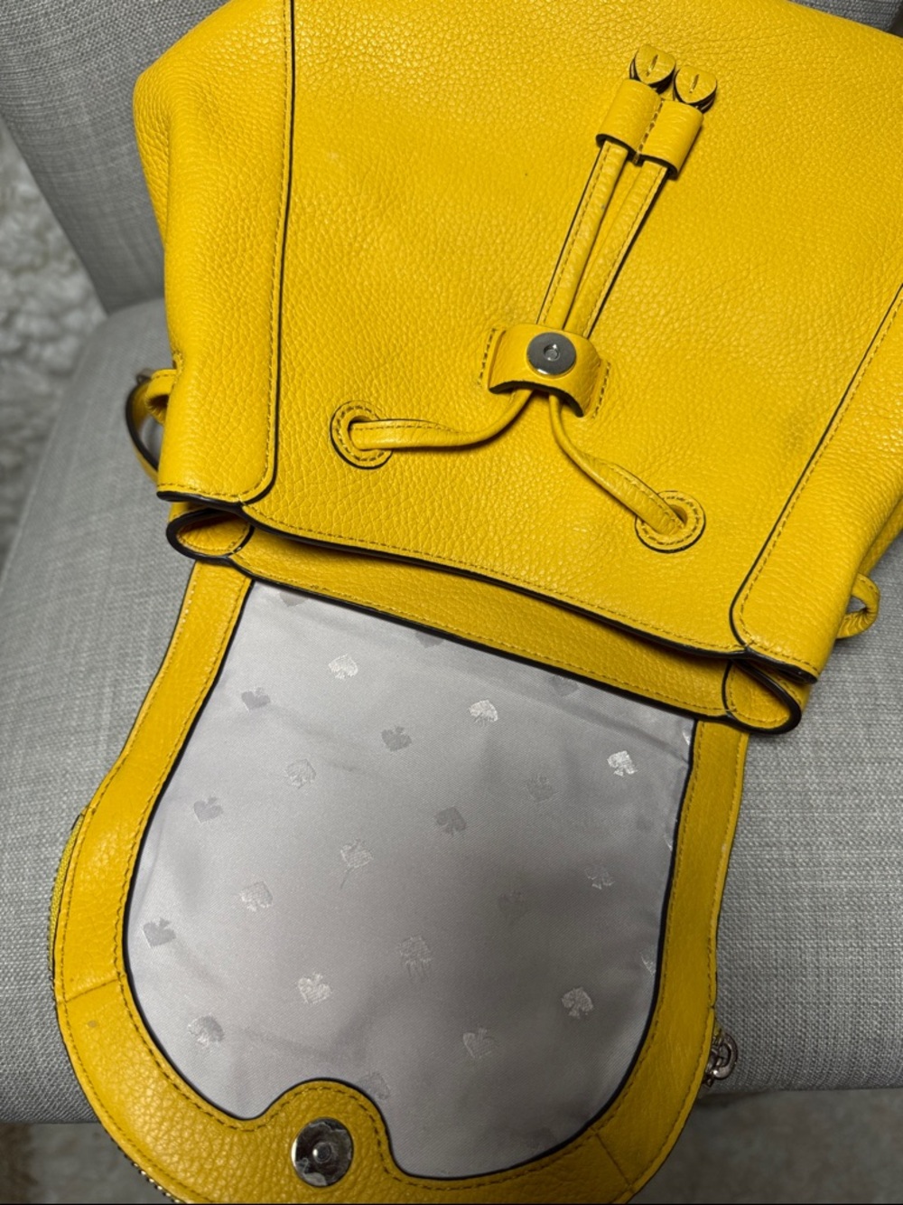 kate spade Yellow Pebbled Leather Backpack - Picture 3 of 4